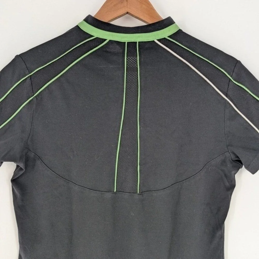 Annika Cutter & Buck Womens Black Lime Green Mesh Back Golf‎ Polo Shirt Size M - Picture 6 of 7